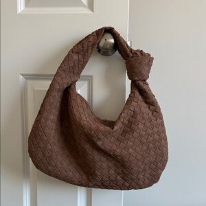 Brown Woven Shoulder Women's Bag